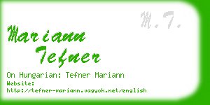 mariann tefner business card